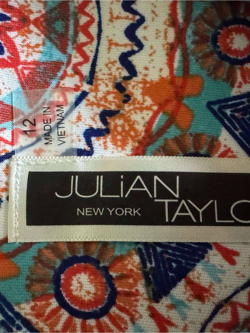 Julian Taylor Sleeveless Medallion Print Fit-and-Flare Dress - Multicolor Sz 12 - Picture 6 of 14